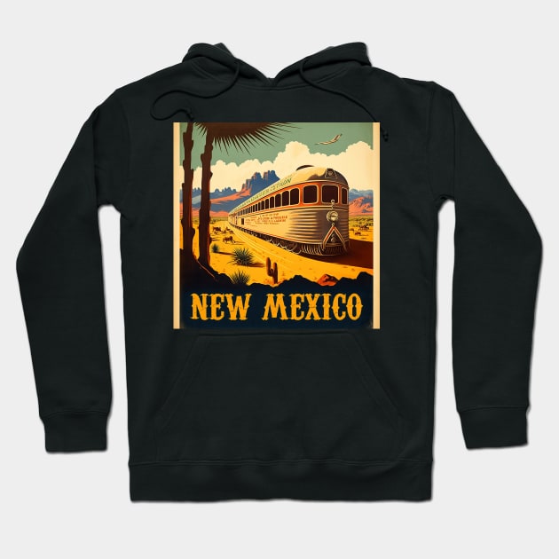 New Mexico Vintage Travel Art Poster Hoodie by OldTravelArt